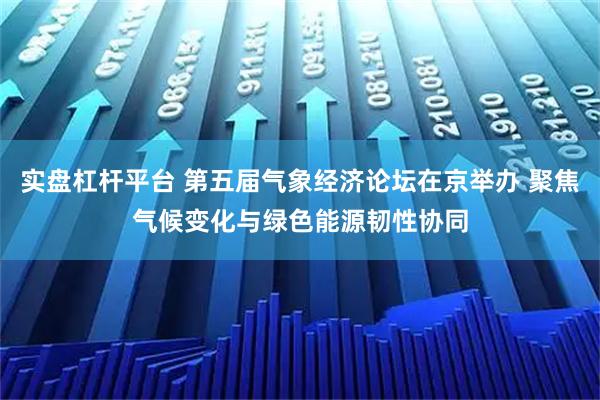 实盘杠杆平台 第五届气象经济论坛在京举办 聚焦气候变化与绿色能源韧性协同